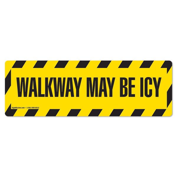 Walkway May Be Icy 18in Non-Slip Floor Marker, 6PK, 16 in L, 16 in H, FD-2-R-16-6PK-99823